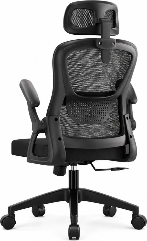 Scaun ergonomic, reglaje multiple, suport lombar, tetieră ajustabilă, Negru