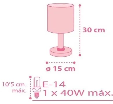 Dalber 62001S - Lampa copii coltRS 1xE14/40W/230V