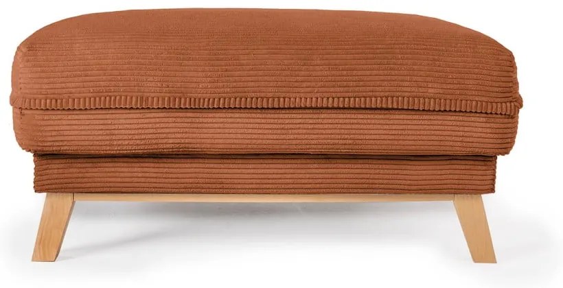 Taburet portocaliu cu tapițerie din catifea reiată Tori – Bonami Selection