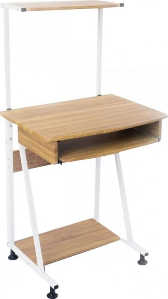 Birou pentru copii Novokids™ Shelf Computer desk, Cadru metalic, Cu raft depozitare si tavita retractabila pentru tastatura, Dimensiuni 60x50x117 cm,