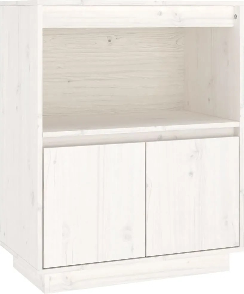 vidaXL Servantă albă 60x34x75 cm din lemn masiv de pin