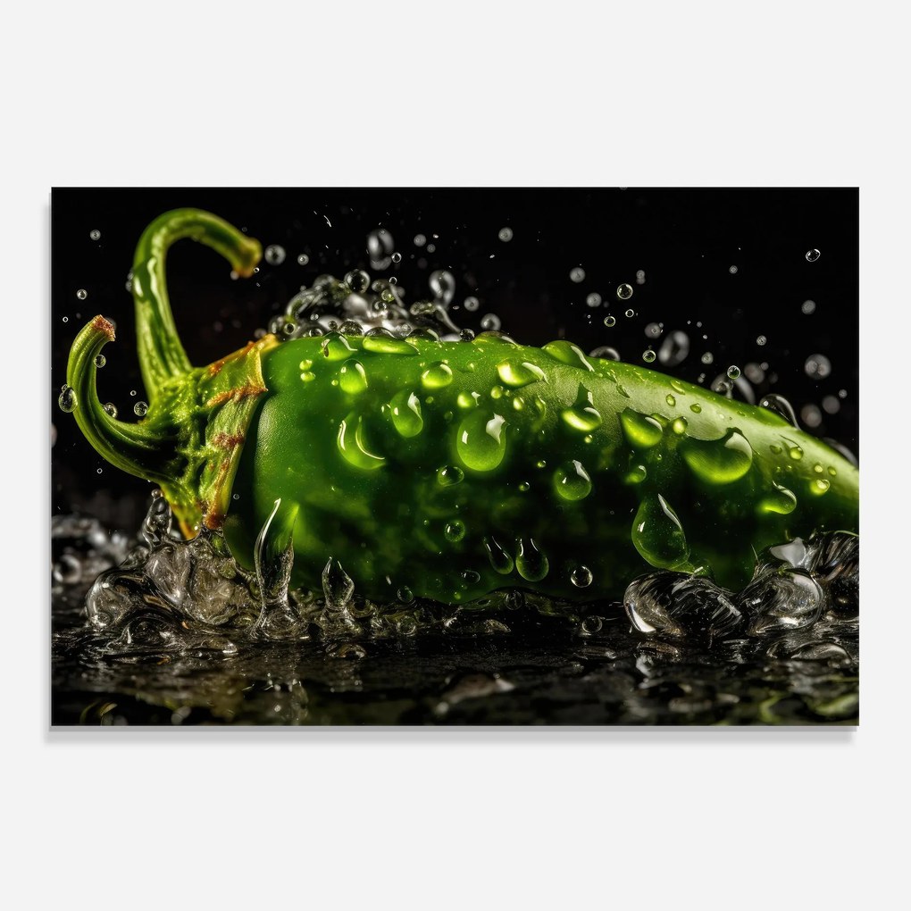 Panou Sticla Bucatarie, 30x40cm, Protectie aragaz, Antistropi, Termorezistent, Alimente, Legume, Chili Splash