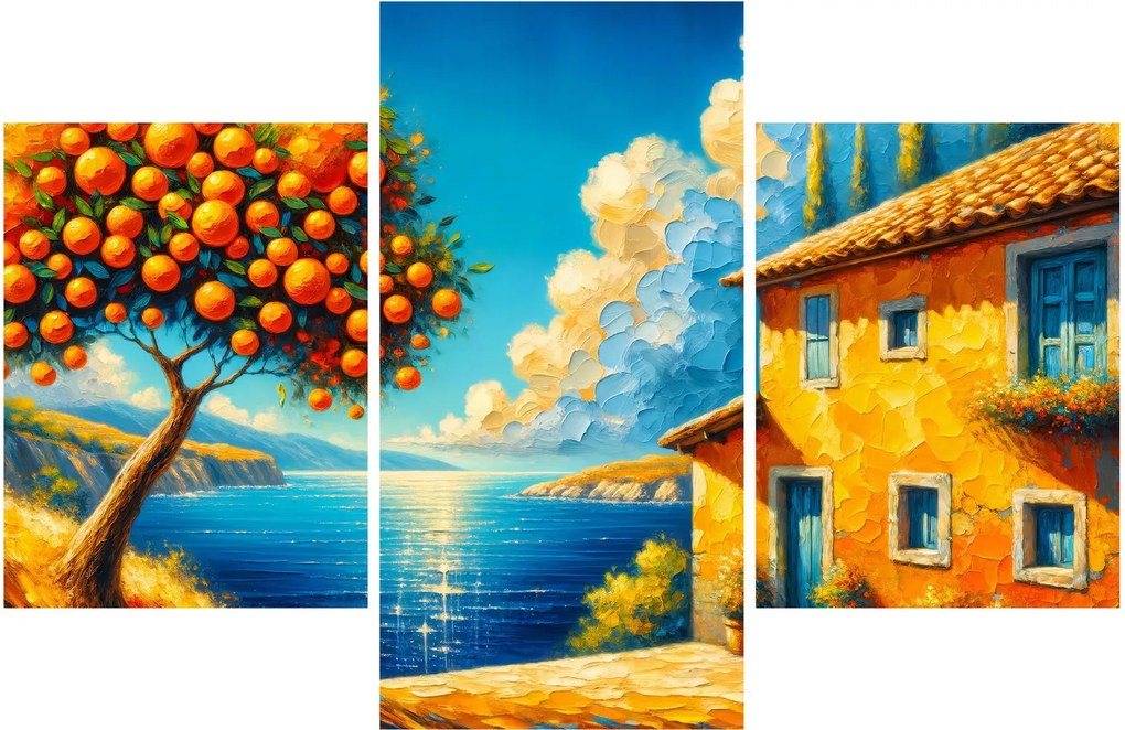 Tablou - Casă cu portocale II. (90x60 cm)