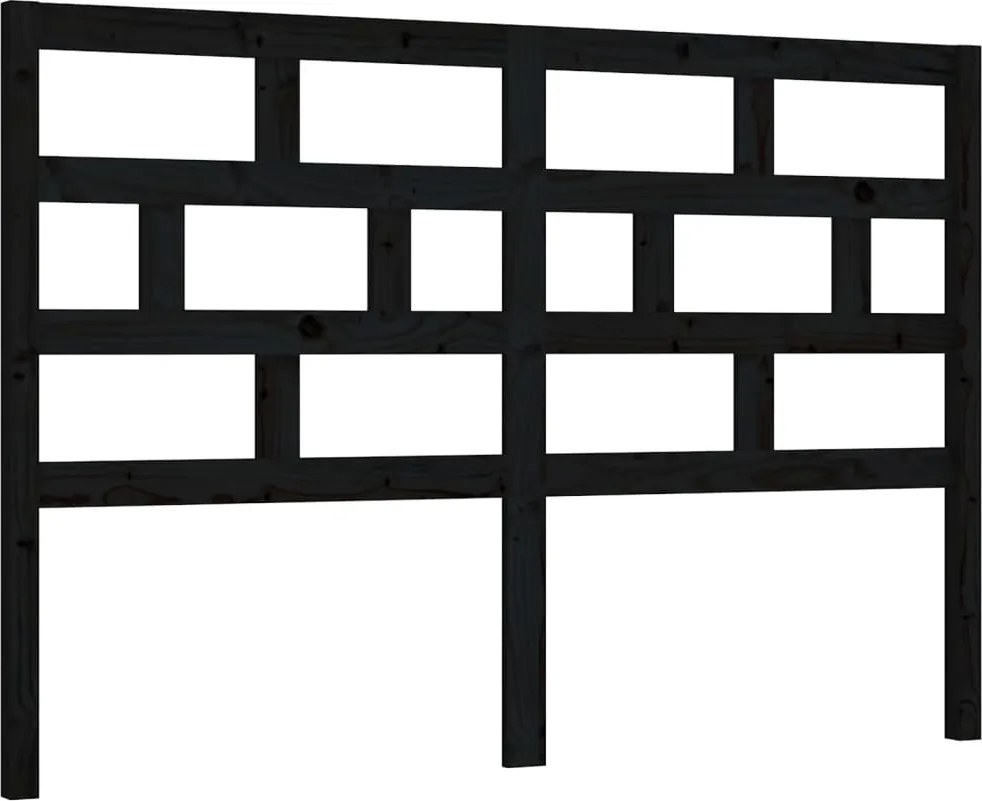 vidaXL Tăblie de pat, negru, 166x4x100 cm, lemn masiv de pin