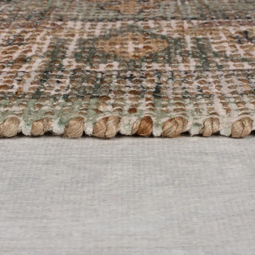 Covor tip traversă kaki țesut manual din amestec de iută 60x230 cm Selena Jute Traditional – Flair Rugs