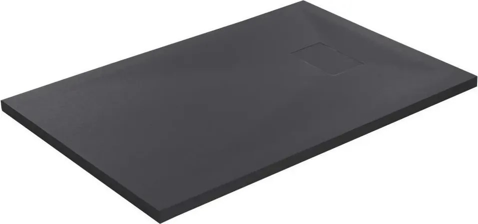 Cadita compozit pentru dus Inter Ceramic dreptunghiulara 120x80 cm finisaj piatra mata-gri inchis