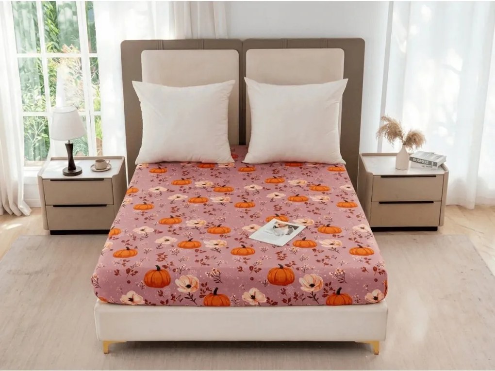 Cearsaf din microfibra PUMPKINS ROSAVIE staroroz 180x200 cm
