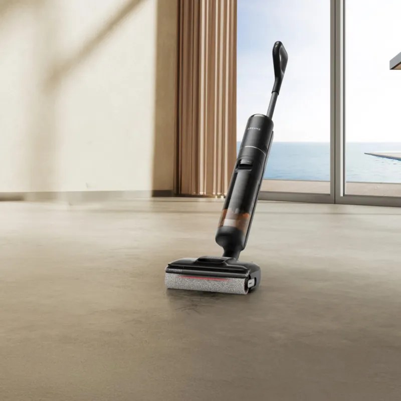 Aspirator vertical si mop Dreame H12 Pro FlexReach HHR44A, 400 W, 18 000 Pa, 50 min, 4 moduri, Curatare umeda pana la 90°C, Autocuratare si autosuscare, Ecran LED, Negru