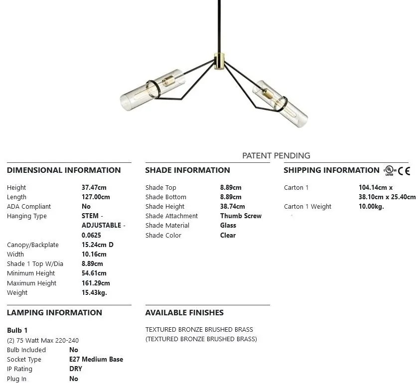 Lustra suspendata design modern RAEF, cu 2 surse de lumina