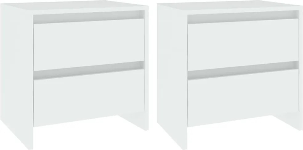 vidaXL Noptiere, 2 buc., alb, 45x34,5x44,5 cm, PAL