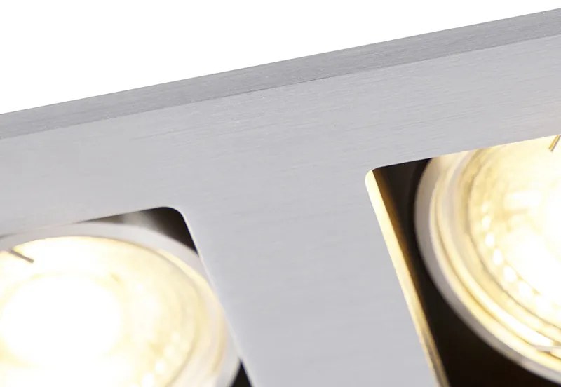 Set 6 Spoturi Incastrabile Aluminiu Rectangulare 2 Lumini - Qure