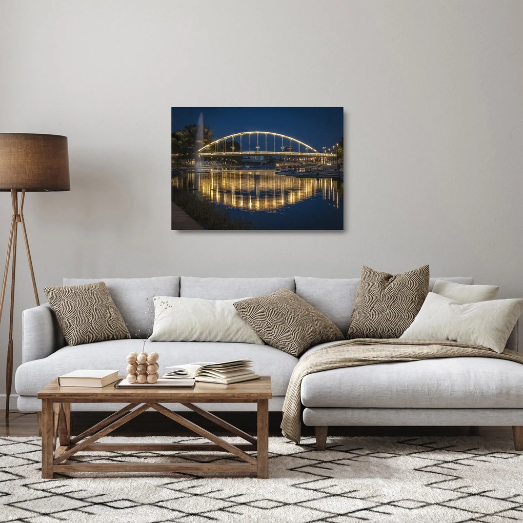 Tablou pe sticlă cu făntână arteziană (70x50 cm)