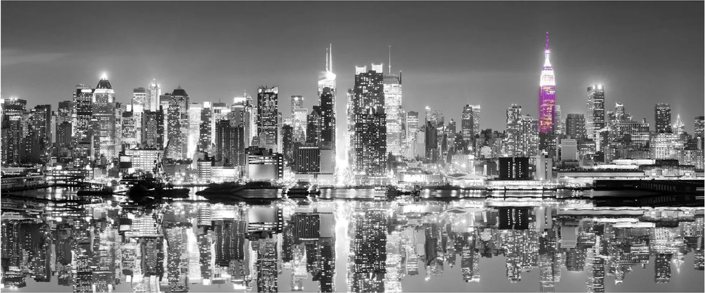 Tablou - New York și zgârie-norii mov (120x50 cm)