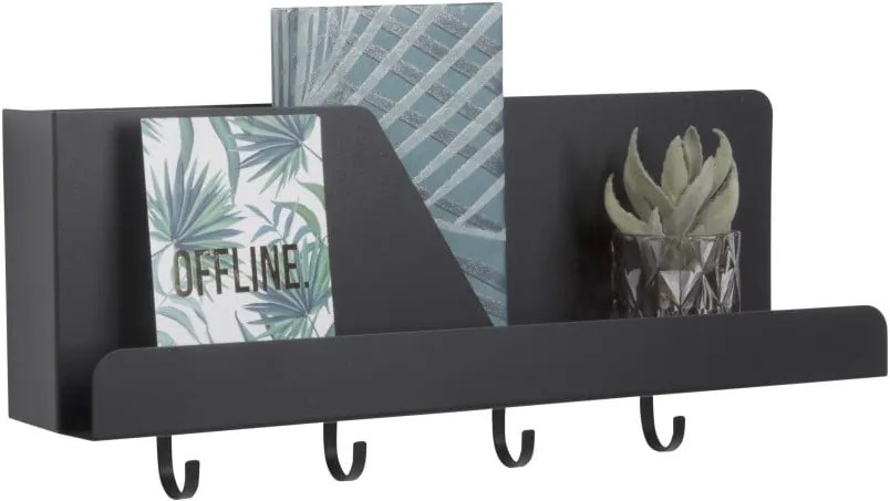 Organizator de perete cu cârlige PT LIVING Perky, negru
