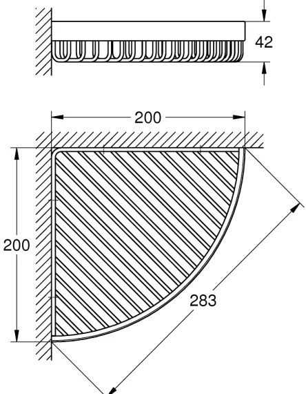 GROHE Selection Cube 40809000 - Suport săpun din sârmă, 20 × 20 cm, crom lucios