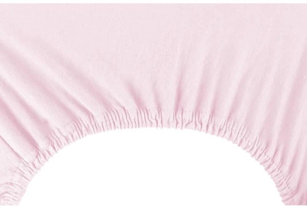 Cearceaf roz deschis din jerseu cu elastic 200x200 cm Amber – Restilo