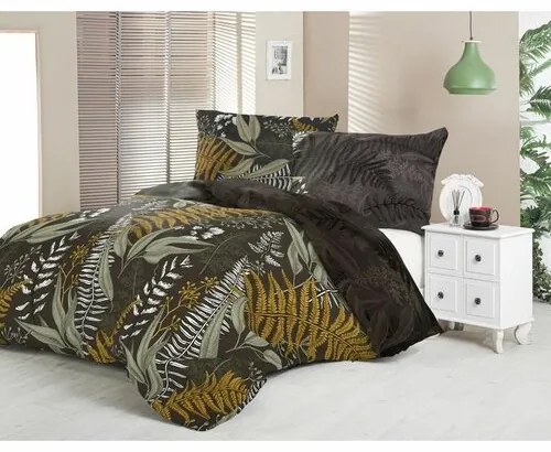 Lenjerie de pat Kvalitex Satin Luxury collection Ferns, 200 x 200 cm, 2x 70 x 90 cm, 200 x 200 cm, 2 buc. 70 x 90 cm