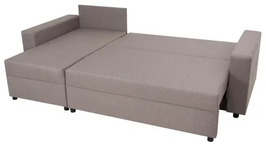 Canapea universală colțar SEVILLA gri, cu funcție de dormit și spațiu depozitare