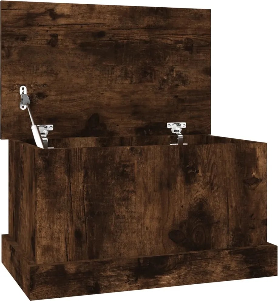 vidaXL Cutie de depozitare, stejar afumat, 50x30x28 cm, lemn prelucrat