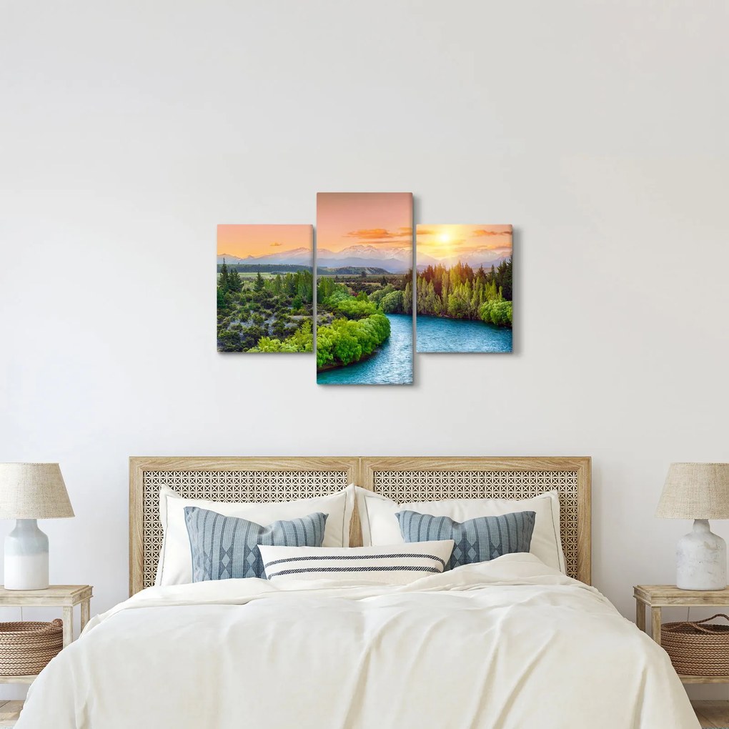 Tablou - Pădure peisaj montan (90x60 cm)