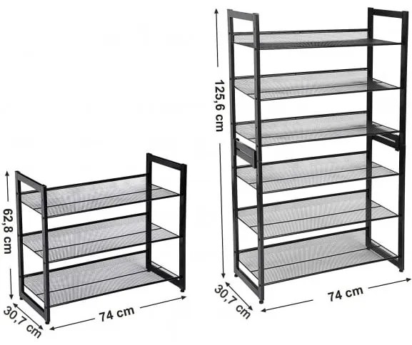 Raft Depozitare, Negru, 74 Cm