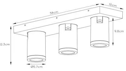Spot LED dimabil TAYLOR 3xGU10/5W/230V IP44 Lucide 09930/15/30
