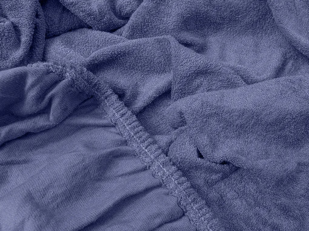 Cearsaf frotee albastru marin 140 x 200 cm