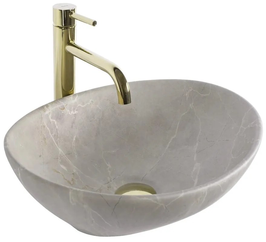 Lavoar pe blat Rea Sofia oval 41 cm bej mat