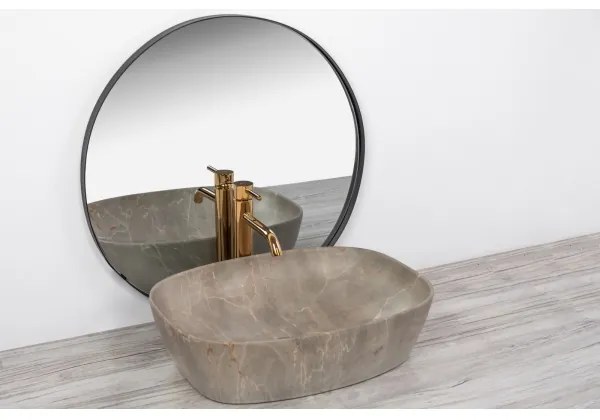 REA-U6647 - Lavoar pentru blat FREJA 39,5x51 cm ceramică/gri/decor marmură