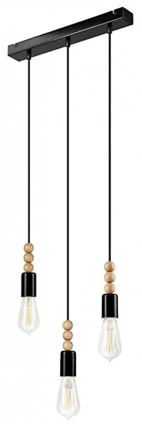 Candelabru pe cablu SIMON 3xE27/60W/230V negru