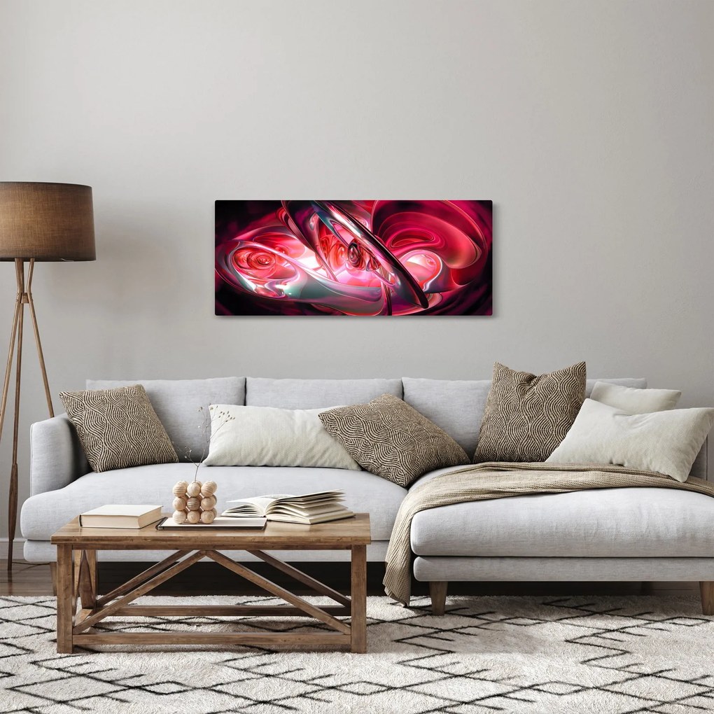 Tabloul fractalilor în roșu (120x50 cm)
