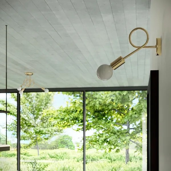 Lustră pe tijă Sollux SL.1437 LOOP 3xE27/15W/230V auriu