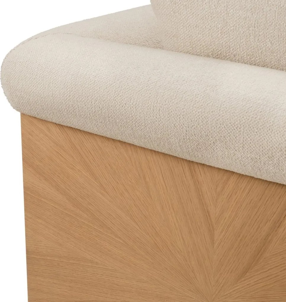 Fotoliu LUX furnir de stejar, tesatura Renato ecru, Amadeo