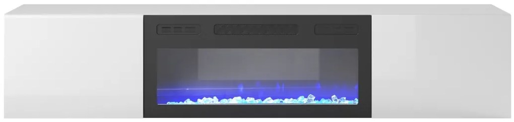 Comoda TV alba Livo RTV 180 cu semineu