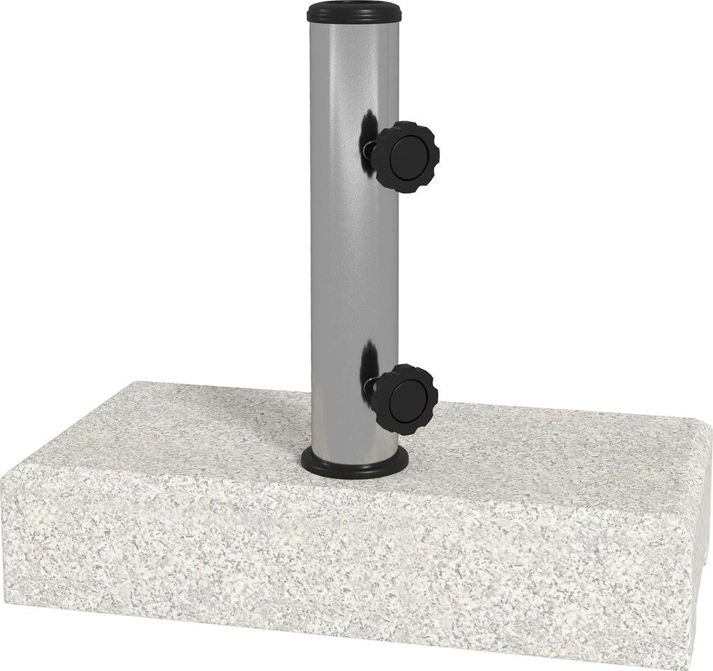 Outsunny Baza Umbrelă Gradină 25kg Granit Oțel Inoxidabil pentru Stâlpi Ø32-48mm | Aosom Romania