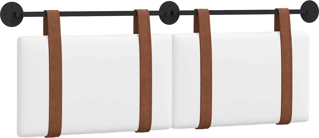 vidaXL Cap de pat suspendat Pe perete Alb 130 x 55 x 5 cm PU antic