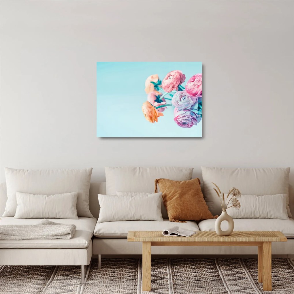 Tablou pe sticlă - Flori în vază (70x50 cm)