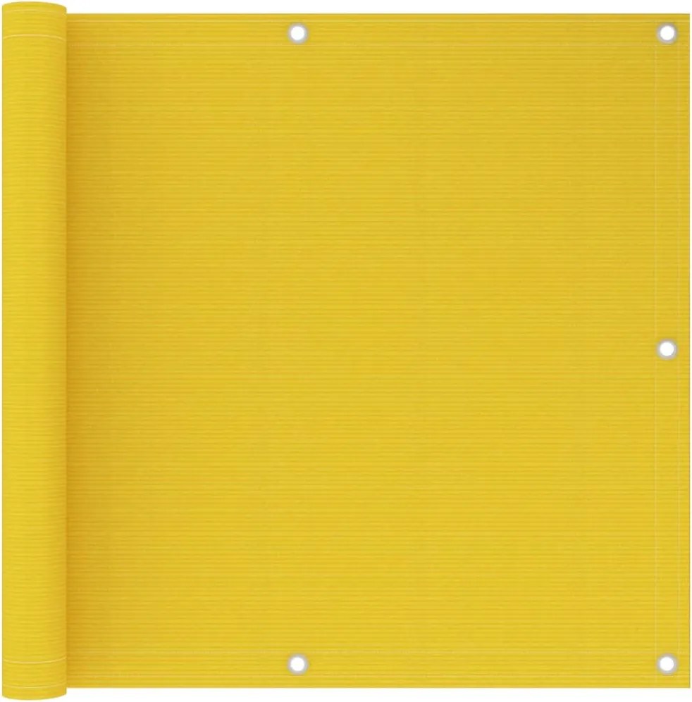 vidaXL Paravan de balcon, galben, 90x600 cm, HDPE