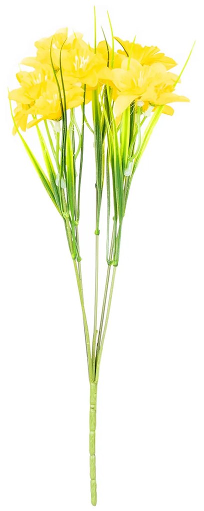 Buchet de narcise artificiale cu 15 flori,  galben, 32 cm