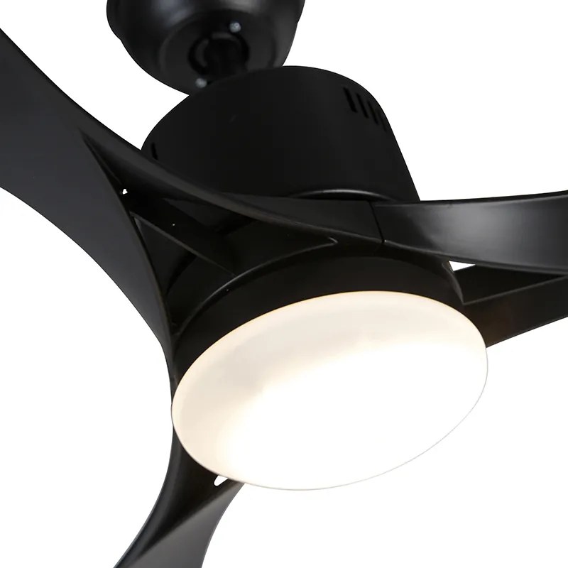 Ventilator de tavan negru cu LED și telecomandă - Kolm