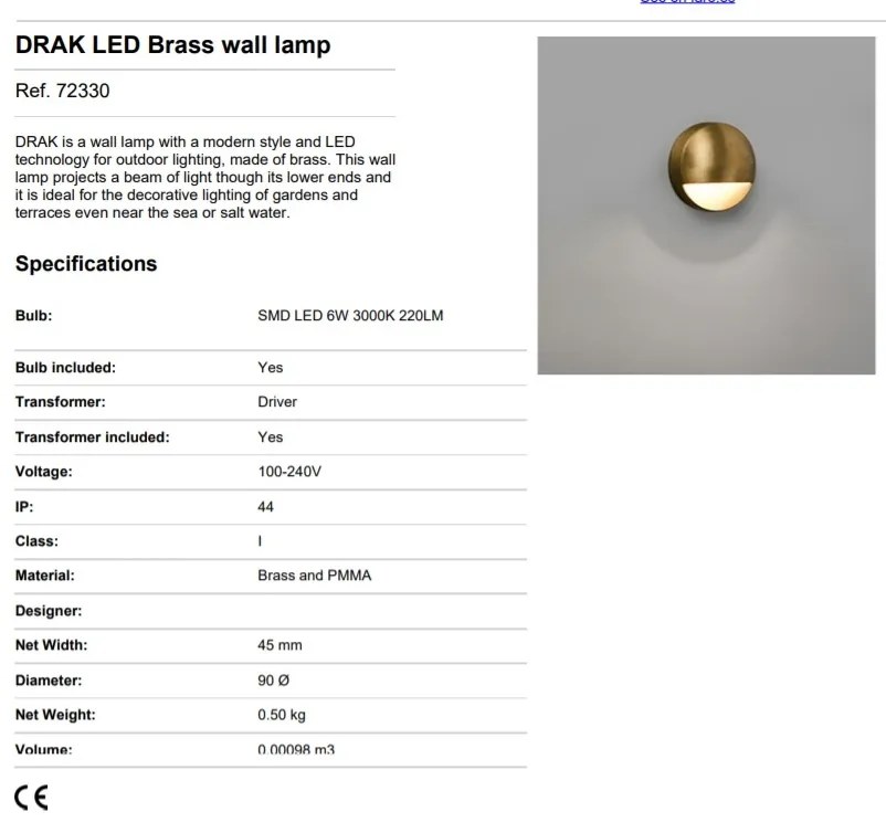 Aplica LED de exterior decorativa IP44 DRAK alama