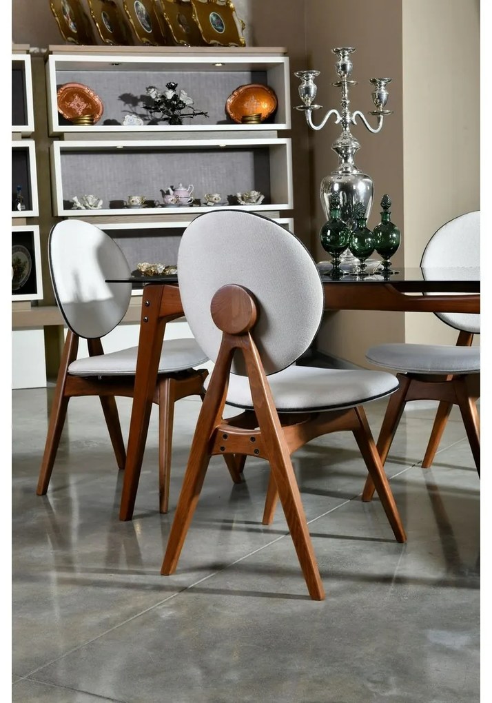 Set de scaune de sufragerie Touch Cream andWalnut, 2 buc.
