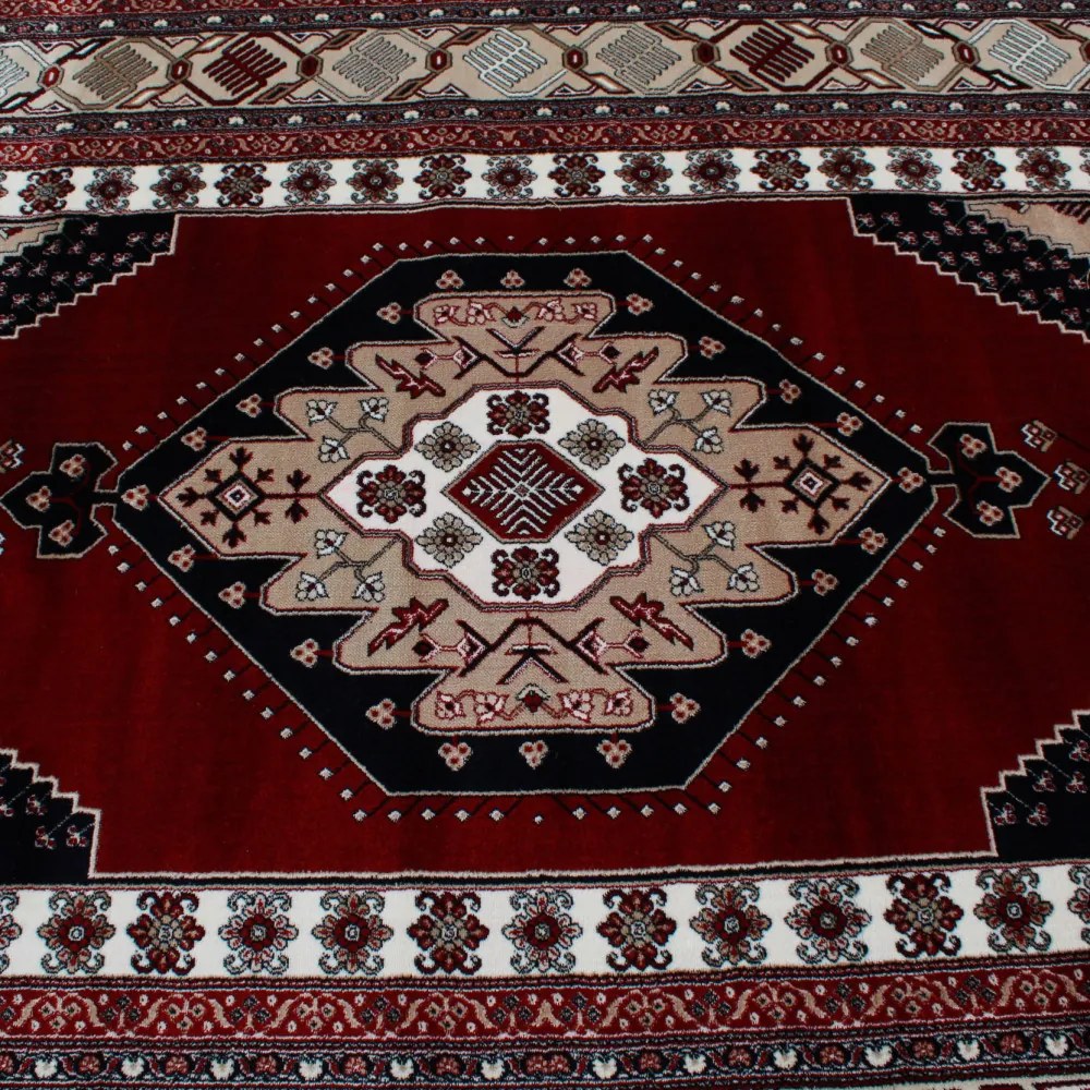 Covor clasic burgundia Turkmen 200x300 covor poliester mecanic pentru living sau dormitor