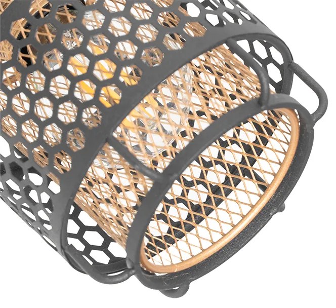 Plafoniera de design neagra cu auriu cu 2 lumini - Noud