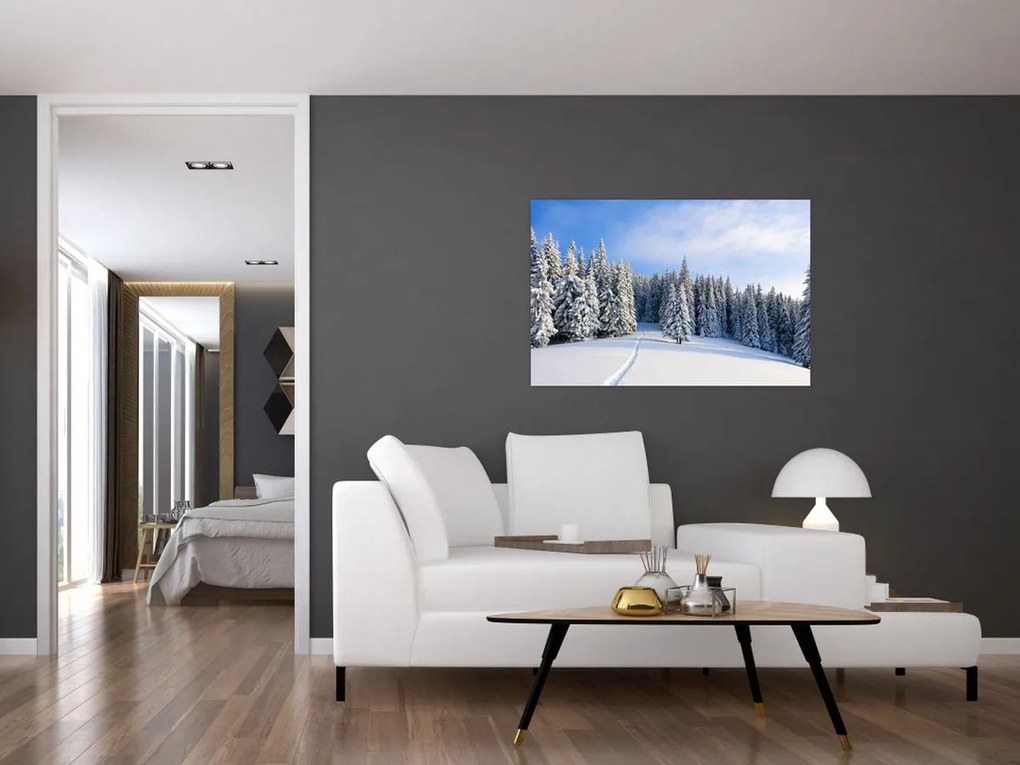 Tablou - Iarna in pădure (90x60 cm)