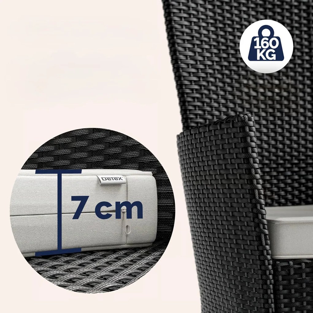 Deuba Set ratan de gradina Berlin 1+6 negru - WPC