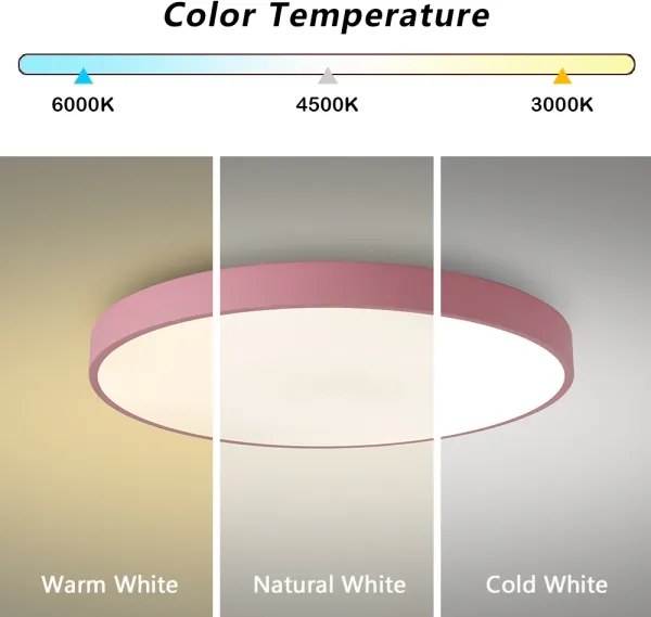 Brilagi - Plafonieră LED dimabilă POOL LED/60W/230V 3000-6000K 60 cm roz+telecomandă