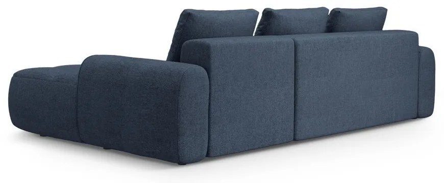 Colțar albastru închis extensibil/cu spațiu de depozitare (cu colț pe partea dreaptă/cu șezlong) Linz – Cosmopolitan Design