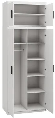 Dulap de haine cu suprastructură Malunas 2D (Alb) . 1105681