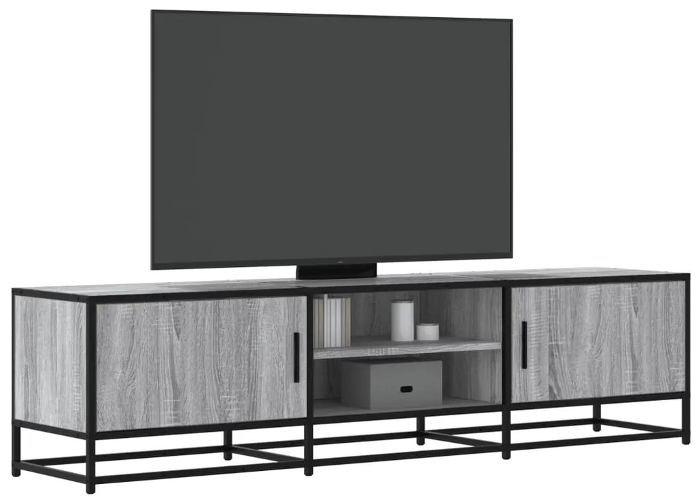 vidaXL Dulap TV gri sonoma, 160x35x41 cm lemn prelucrat și metal